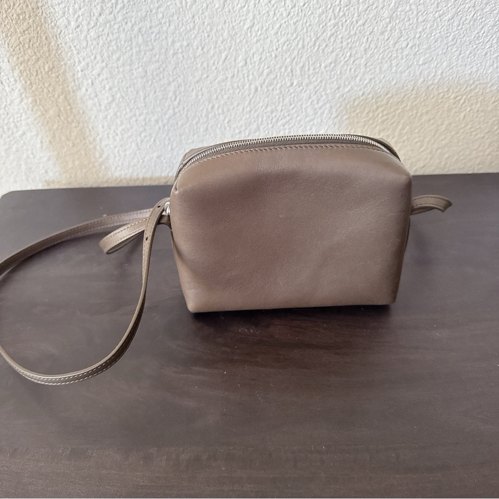 The row regent leather crossbody bag